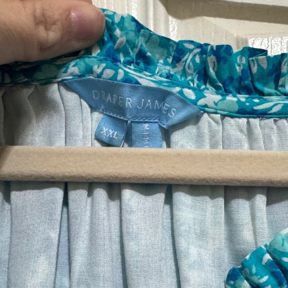 Draper James Blue Floral Long Sleeve Dress - Picture 2 of 2